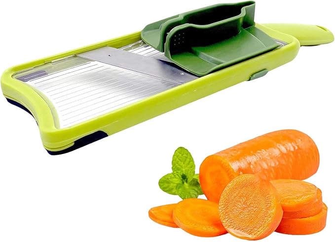 Multi Handheld Mandoline Slicer Adjustable Mandoline Slicer Vegetable Cutter with Comfort Grip for Speedy Slicing of Fruits and Vegetables(COLOR:green)