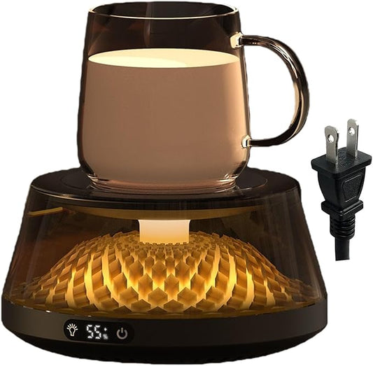 Coffee Mug Warmer, Mug Warmer, Multiple Face Drink Heating Pad Permanent Construction 4 Customizable Warmth Preferences for Hot Beverages Maintenance Cup Warming Base with Safe Features