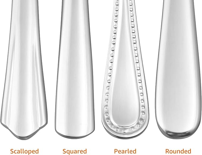 Amazon Basics Stainless Steel Dishwasher Safe Dinner Knives with Round Edge, Silver, 120 Count Total, 10-Pack of 12