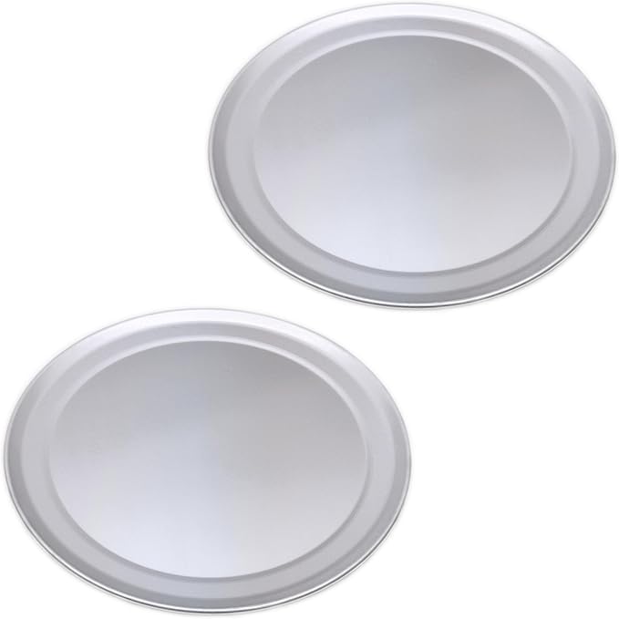Bosrahl Pizza Tray, Round Pizza Baking Pan, Wide Rim Aluminum Pizza Cooking Trays, Set of 2 (10 Inch)