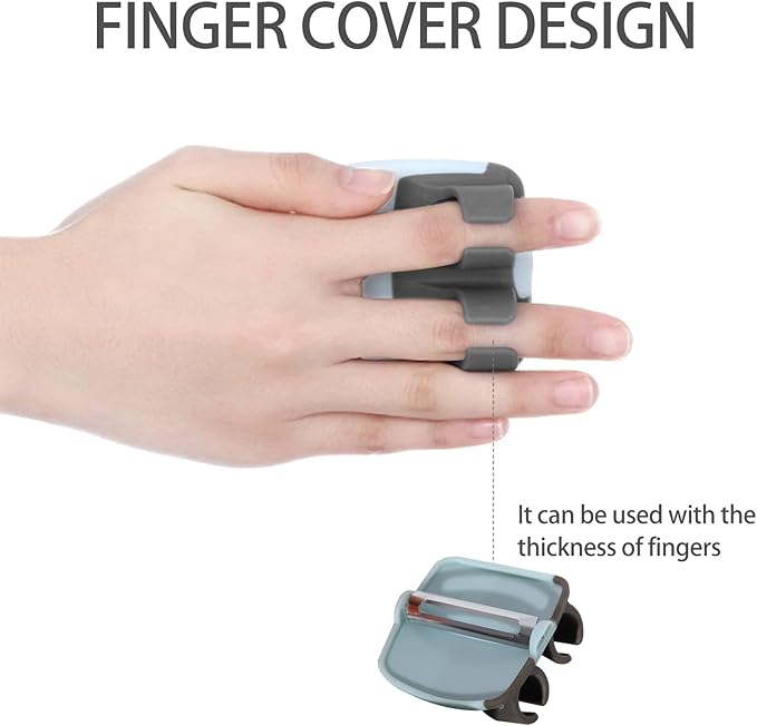 4Pcs Palm Fruit Peeler, Silicone Finger Grips Peeler, Finger Potato Peeler, Hand Vegetable Peeler with Comfortable Rubber Finger Grip for Pumpkin Carrot Cucumber Potato Peeling