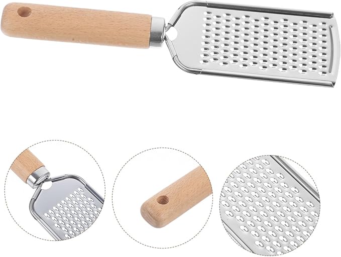 Stainless Steel Plane Grater Vegetable Zester Wooden Handle for Fruit and Vegetable Prep Kitchen Gadget for Home Cooks Easy to Use for Cooking and Baking