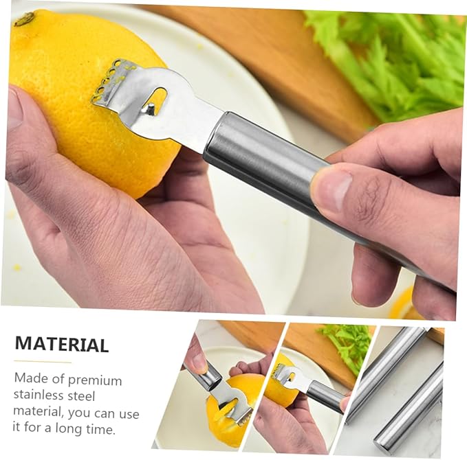 3PCS Stainless Steel Lemon Zester Grater Kitchen Peeler Ergonomic Handle for Fruits and Vegetables Multi-Purpose Kitchen Gadget for Home Cooking