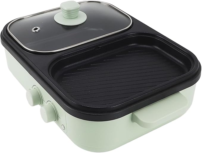 1300W Multifunctional Hot Pot, Non Stick Dual Sides Electric Cooker for Frying, Grilling, Cooking for Indoor Outdoor Use (US Plug 110V)