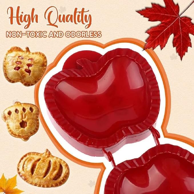 Apple Pie Mold 3-Piece Set, Fall-Themed Baking Pan for Pumpkin, Acorn & Apple Shapes, Halloween Thanksgiving Pastry Maker