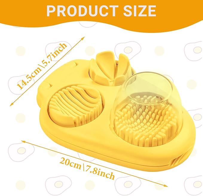 1 Pack Egg Slicer with 3 Cutting Options, Stainless Steel Wire Egg Cutter for Hard Boiled Eggs, Soft Fruits, Vegetables and Mushrooms, Kitchen Prep Tool