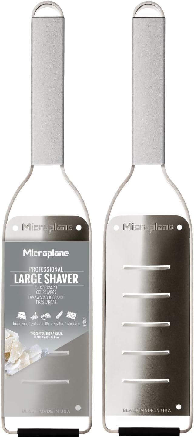 Microplane Professional Series - Large Rasp │Elegant Design Made of Stainless Steel │Perfect for Chocolate, Hard Cheese, Truffles, Coconut, Zucchini, Butter and More│Stainless Steel Blade - Made in