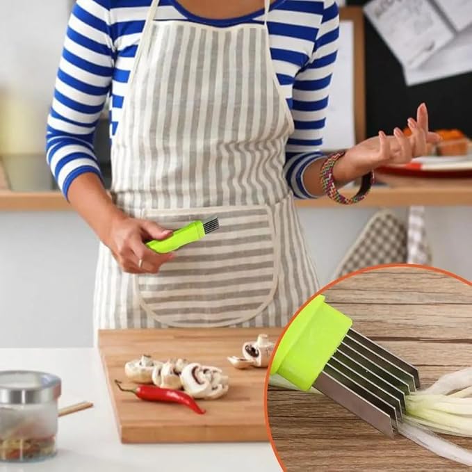 Shred Silk The Knife, Stainless Steel Onion Slicer, Green Onion Cutter Slicer for Kitchen Cutting Garlic Pasta Seaweed Garnishing Blooming Choppers and Mincers,Slicer Kitchen Gadget (3)