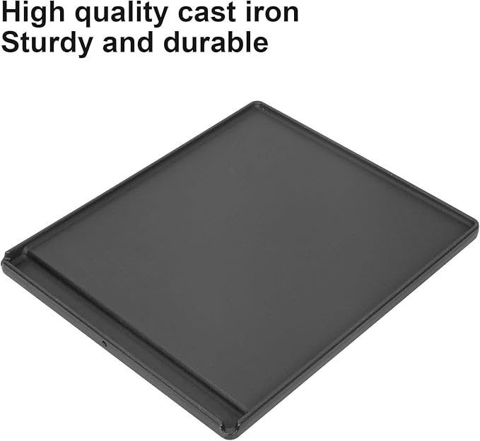 Cast Iron Reversible Griddle for Broil King Signet Series 20, 70, 90 Grills, Durable Griddle Replacement Parts for Broil King Crown Series 10, 20, 40, 90 Grills, 15" X 12.8", Black, Rectangular