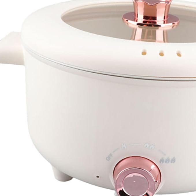 Electric Hot Pot, 3.5L Rapid Noodles Cooker Multifunctional Cooking Pot for Ramen Egg Pasta Soup Porridge, with Ceramic Enamel Non Stick Coating