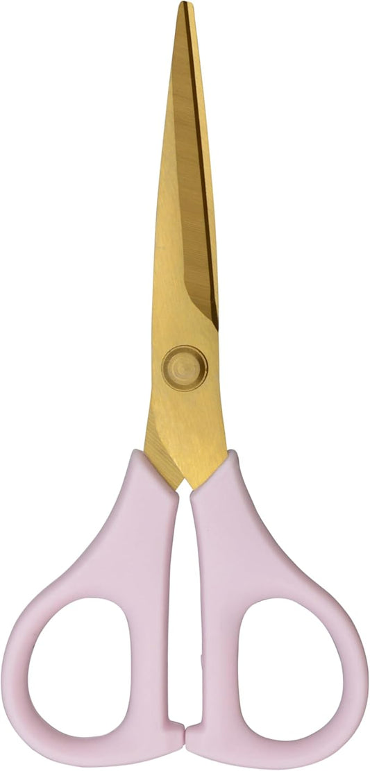 Westcott All-Purpose Kitchen Snips for Herbs, Pink with Gold Blade - Precision-Ground Blades, Durable Design, Ideal Kitchen Scissors for Everyday Tasks, 5-Inch