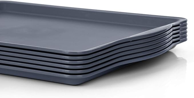 Mintra Home Durable Serving Tray (6pk, Dark Grey)