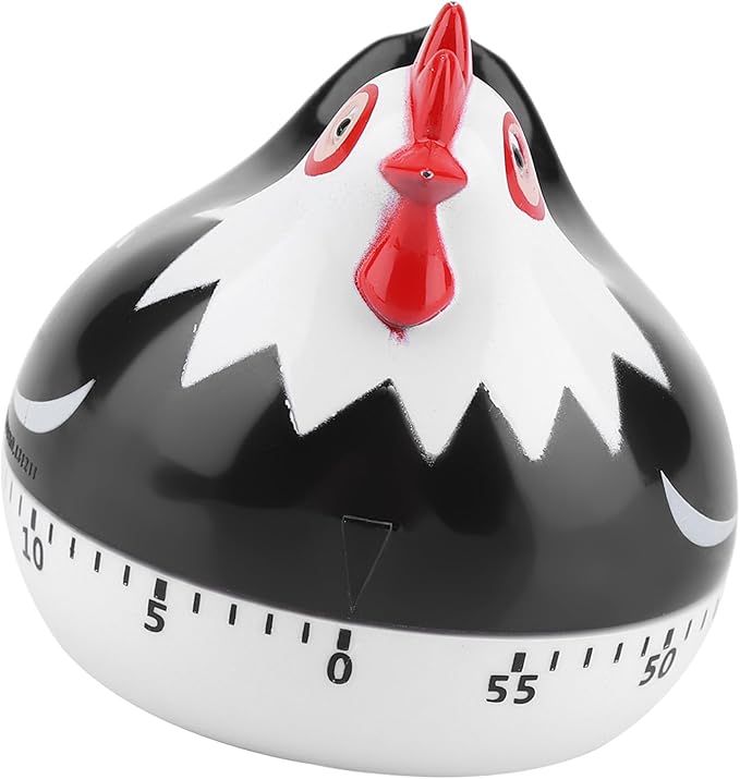 Chicken Pattern Timer, Kitchen Timer Reminder Cooking Countdown Timer for Cooking Baking Timer (Black)