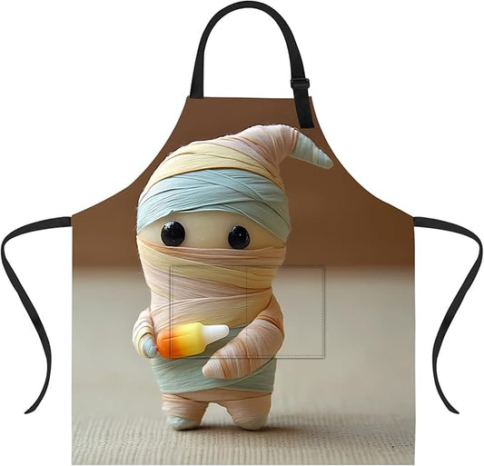 Funny Cat Apron with 2 Pockets Waterproof for Men Women Kitchen Garden Decor