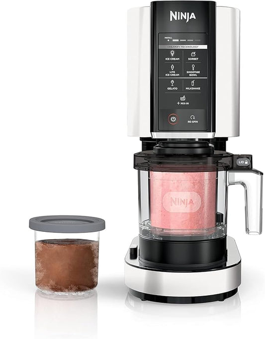 Ninja NC301 CREAMi, Ice Cream, Gelato, Milkshake, Sorbet, and Smoothie Bowl Maker, 7 One-Touch Programs, White (Renewed)
