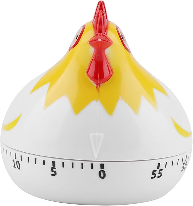 Chicken Pattern Timer, Kitchen Timer Reminder Cooking Countdown Timer for Cooking Baking Timer (White)