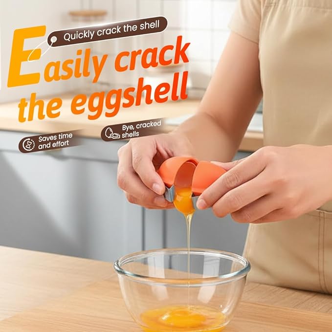 Egg Shell Opener, Upgrade Stainless Steel Eggs Cutter Eggs Cracker Tool, Eggs Separator Tools for Raw and Hard Boiled Eggs Peeler Shell Remover Kitchen Gadgets (Pink)