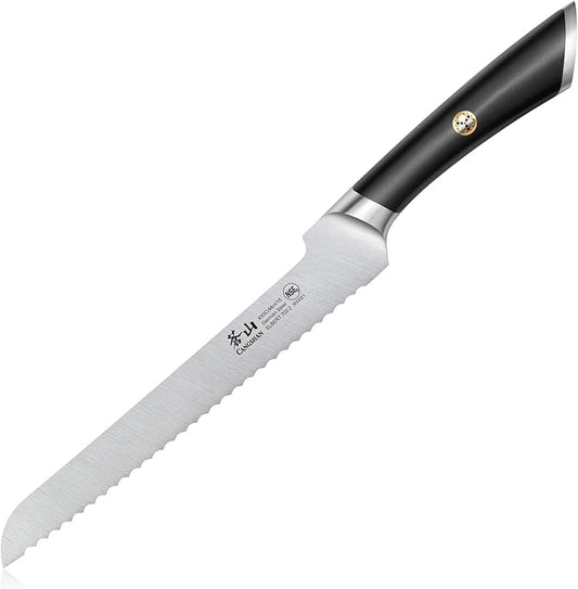 Cangshan ELBERT Series German Steel Forged 8" Offset Bread Knife (Black)
