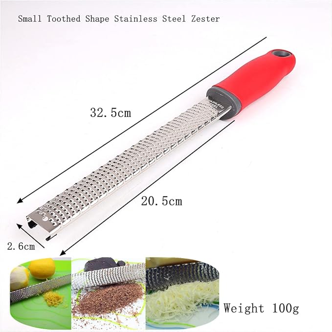 LoBake(LoBake) 3 Designs Toothed Striped Multifunctional Stainless Steel Lemon Zester Cheese Chocolate Ginger Grinder Fruit Grater Kitchen Tool (Small Toothed)