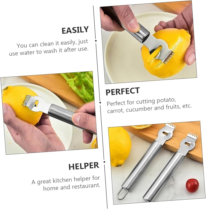 PRETYZOOM 3pcs Stainless Steel Lemon Shaver Scraper Citrus Peeler Kitchen Tool for Vegetables Cheese