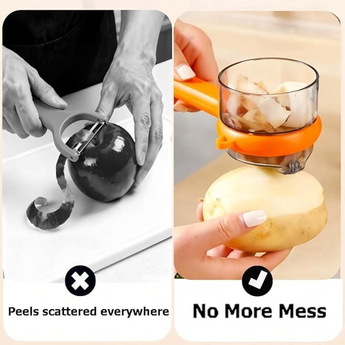 Peeling Knife With Storage Box, Fruit And Vegetable Peeler With Container, Double-Sided Stainless Steel Multi-Function Potato Peeler & Fruit Peeler, Durable Vegetable Peeler/Peeler For Home Kitchen
