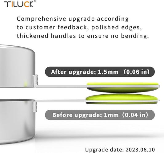 TILUCK Measuring Cups and Spoons Set, Stainless Steel, Kitchen Utensils for Cooking and Baking (12)