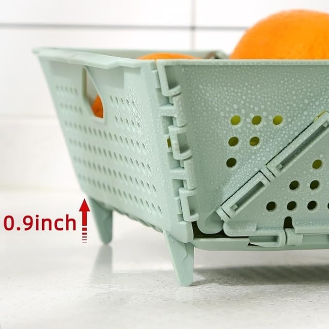 Collapsible Kitchen Colander and Strainer - Foldable Plastic Drain Basket for Fruit, Vegetables, Pasta - Space-Saving for Kitchen, RV, and Camping - BPA-Free & Dishwasher Safe (1pcs)