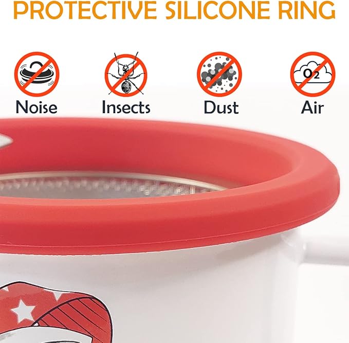 NobleEgg Bacon Grease Container with Strainer, 650 ml | 22 oz. Removable Silicone Ring Protector and Lid, Enamel Ceramic, Cute Piggy Farmhouse Decor