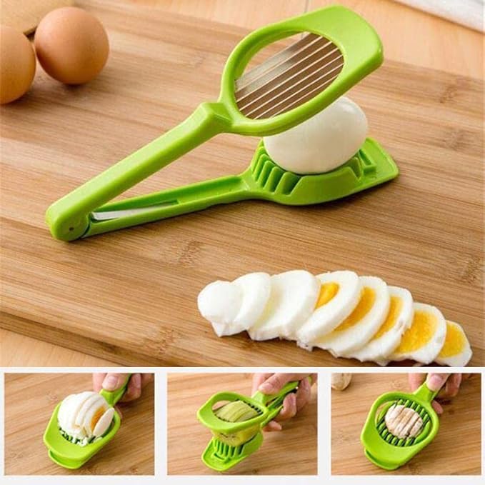 Hands Free Egg Slicer, 1PC Plastic Multifunction Eggs Slicer Mushroom Fruit Strawberry Kitchen Accessories Tool Cutter, Small Kiwi Fruit Banana Slicer Strawberry Egg Cutter Home Kitchen Bar Tool