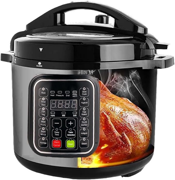 CAZACHEF 8qt stainless steel Pressure Cooker | 24-hour Presetting electric rice cooker, 14 in 1 slow cooker with temperature control | LED Multifunction Steamer, Food Warmer with nonstick pot