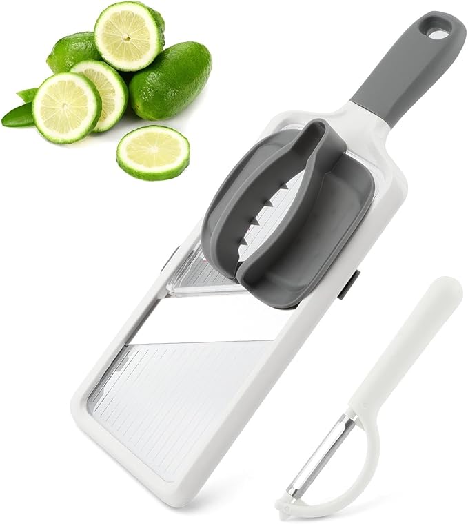 Multi Handheld Mandoline Slicer With Adjustable Stainless Steel Blade, Food Cutter Vegetables Chopper, Handy Veggie Slicer With Peeler For Speedy Slicing of Fruits And Vegetables(Grey)