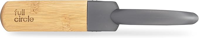Full Circle Peel Good Collection Straight Peeler – Bamboo and Stainless Steel Fruit and Vegetable Peeler – Removable Swivel Head - Kitchen Tool for Carrots, Apples, Potatoes and More