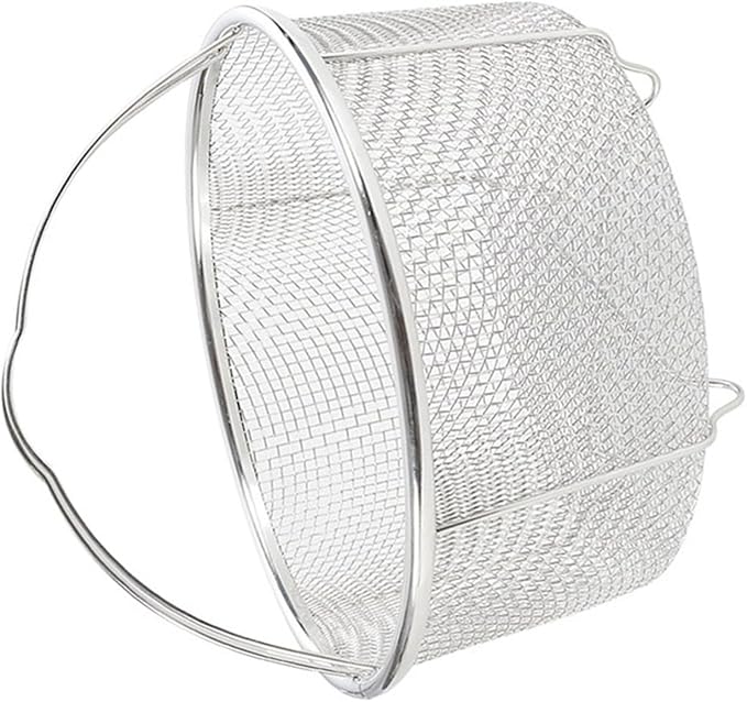 Cabilock Portable Stainless Steel Frying Basket with Handle 10 Inch Kitchen Draining Colander for Deep Frying French Fries Vegetables and Food Straining