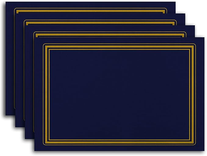 Blue Classic Collection Placemats WashableTablemats Resistant Place Mats Kitchen Decor Dining Decoration for Party, Placemats Set of 4-14