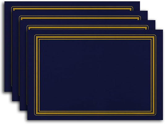 Blue Classic Collection Placemats WashableTablemats Resistant Place Mats Kitchen Decor Dining Decoration for Party, Placemats Set of 4-14
