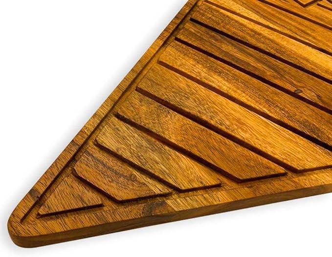 Treen Art Wooden Christmas Cutting Board for Kitchen Decor, 12.5"L x 10"W Tree Shaped Acacia Wood Chopping Board with Handle & Slicey Grooves, Serving Charcuterie Platter