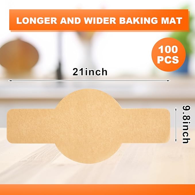 Marspark 100 Pcs Parchment Paper for Sourdough Baking, Bread Sling - Dutch Oven Liner, Pre-Cut Parchment Baking Supplies for Easy Dough Transfer (Round)