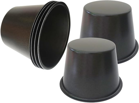 LoveDeal Popover Pans Nonstick 6 Packs, Individual Larger Muffin, Versatile Round Baking Cups for Popover, Muffins, Quiche, Tarts, Cupcakes, Pudding - Carbon Steel, Black