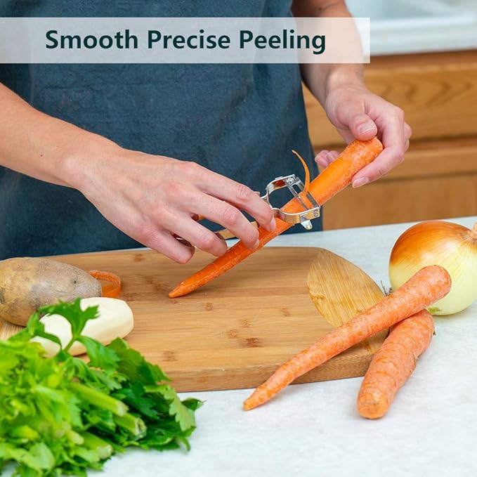 2 Pack Vegetable Peeler Stainless Steel for Kitchen - Y Peeler Safe to Use, Veggie Potato Fruit Carrot Cucumber Peeler, Easy to Peel & Clean