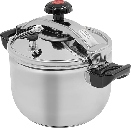 9L/9.51 Qt Pressure Cooker,60Kpa High Pressure Stovetop Cooker with Handle, 201 Stainless Steel Pressure Canner for Commercial & Home Use