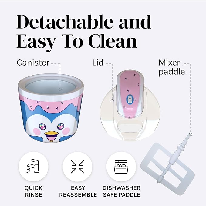 Fun Electric Ice Cream Maker Machine for Kids – Best Countertop Ice Cream Machine for Homemade Soft Serve, Sorbet, Gelato, Frozen Yogurt – Fun Small Personal Dessert Maker for Families, Easy to Clean