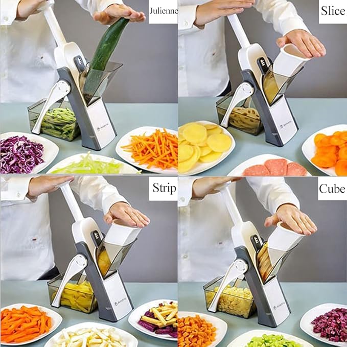 Vegetable Chopper Mandoline Slicer Adjustable Vegetable Cutter Safe Multi-purpose Food Vegetable Slicer for Kitchen (Gray)