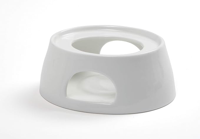 Norpro Porcelain Gravy Sauce Boat with Stand and Candle