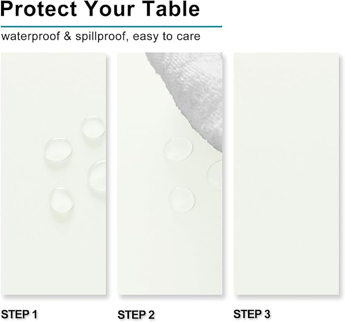 Hiasan Ivory Tablecloth for Rectangle Tables - Waterproof and Spillproof Washable Fabric Table Cloth for Dining Room Kitchen, 60 x 140 Inch