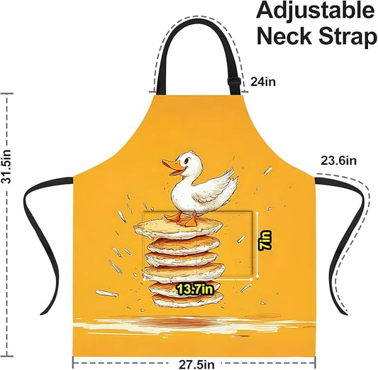 Funny Cat Apron with 2 Pockets Waterproof for Men Women Kitchen Garden Decor