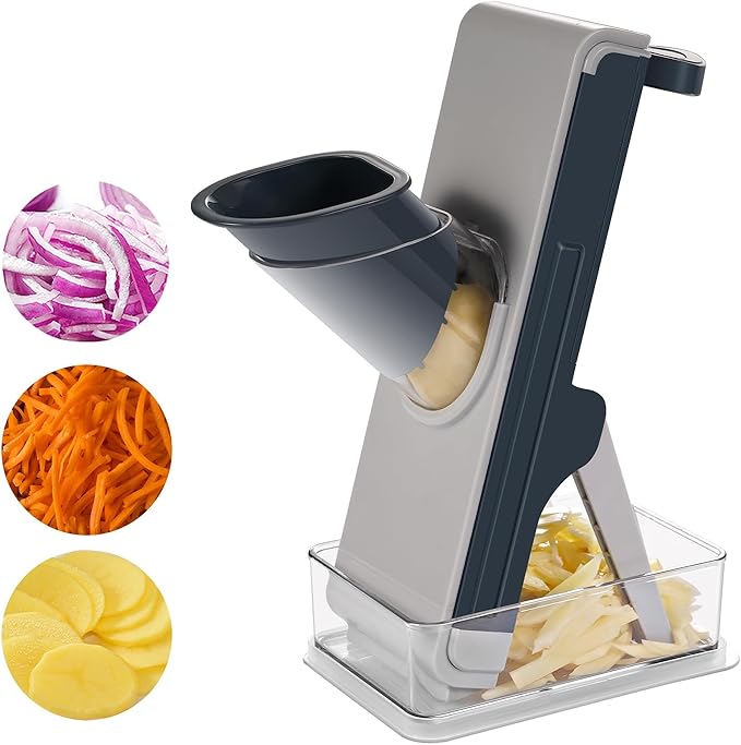 All safe mandoline slicer and chopper for kitchen, FEICO multifunctional vegetable cutter for vegetable veggie potato chip