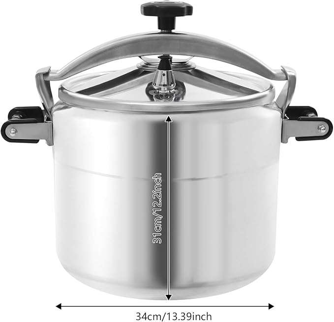 Bokknppo Aluminum Pressure Cooker 70Kpa Pressure Canner Stovetop Pressure Pots Explosion-proof Compound Bottom Cookware with Pressure Limiting Valve for Gas Stove Induction Cooker (30L)