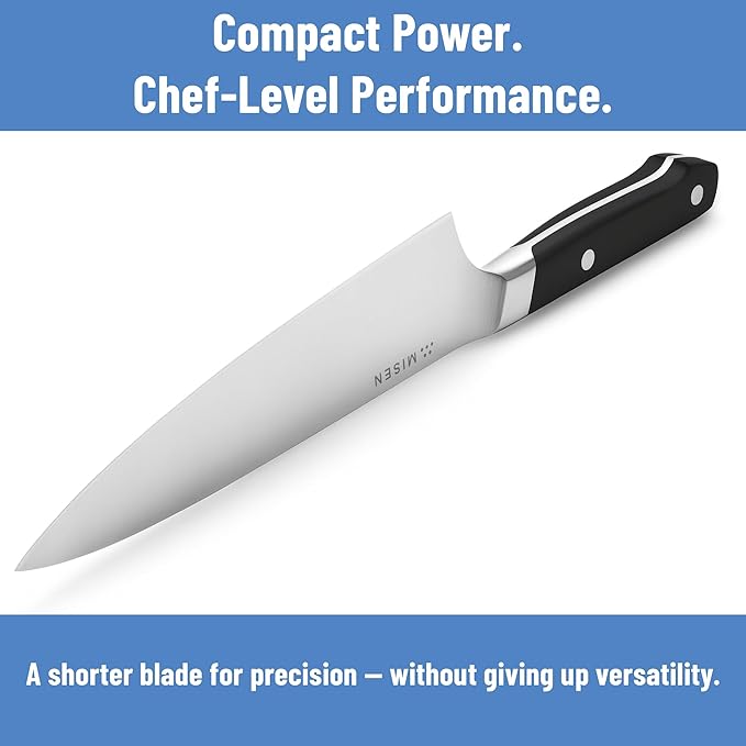Misen 6.8" Chef Knife – High Carbon Japanese AUS-10 Stainless Steel – Hybrid German & Japanese Blade – Precision Kitchen Knife for Professionals & Home Cooks – Ultimate Cutting Performance - Black