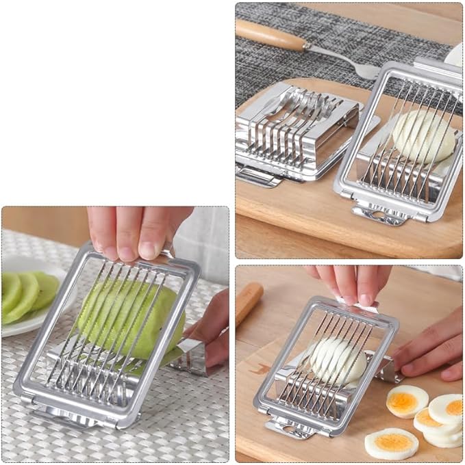 VOSAREA Stainless Steel Egg Slicer Kitchen Slicer Tool for Slicing Eggs and Cheese 5.7X3.54 Inches