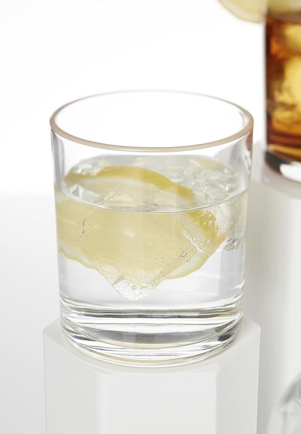 Oneida Glassware, 24 Sever Sunbaked Medium Tumbler, Set of 6, 13.5-Ounce Capacity, Made of Glass, Dishwasher Safe Tumbler, Drinking Glass Set, Home and Kitchen, Clear Glasses (Sunbaked, 6 Piece)